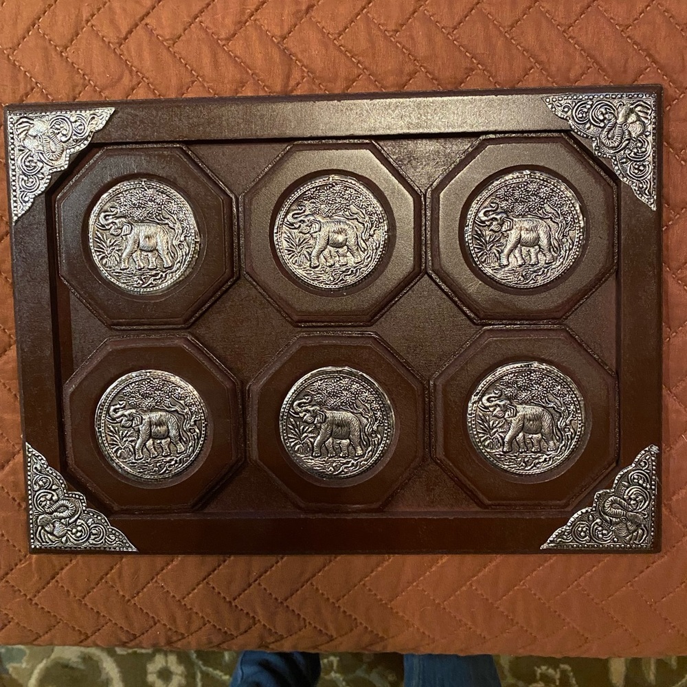 Decorative tray with removable coasters